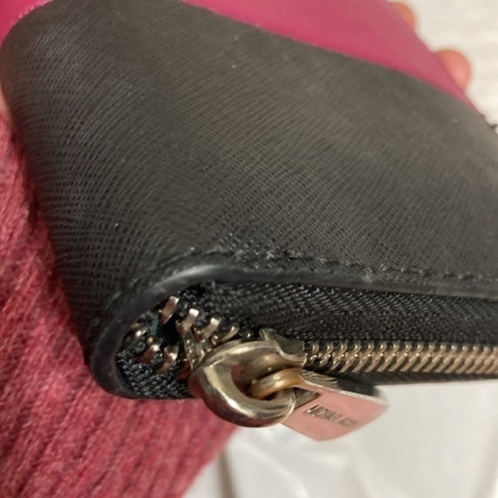 Michael kors pink black color block zipper clutch wallet - Picture 6 of 8